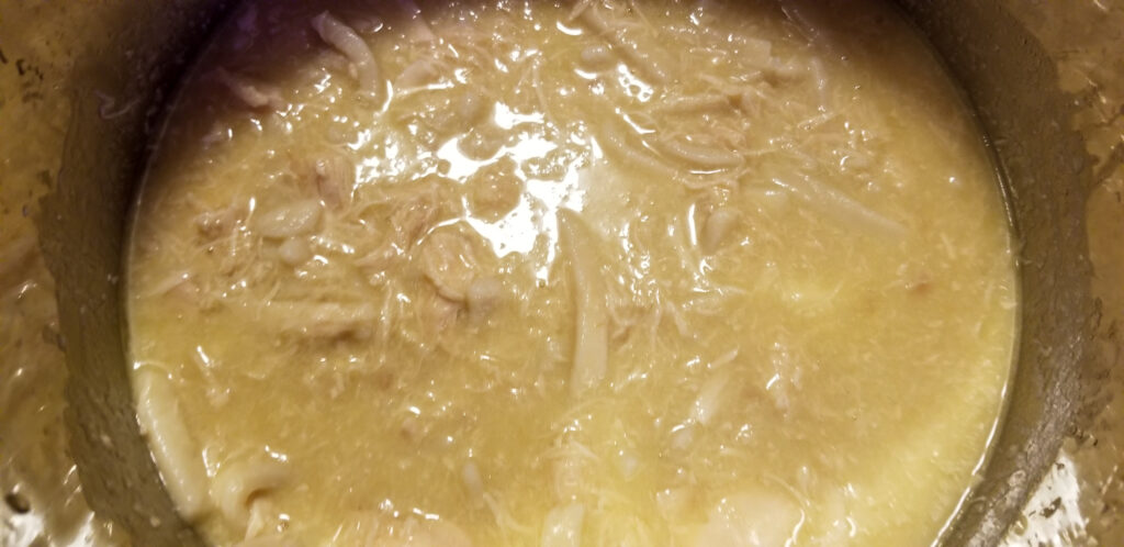 Crockpot Chicken & Noodles Cooking