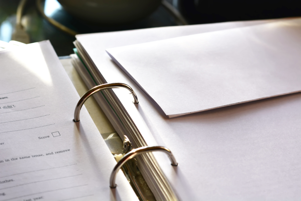 Home Binder Paperwork